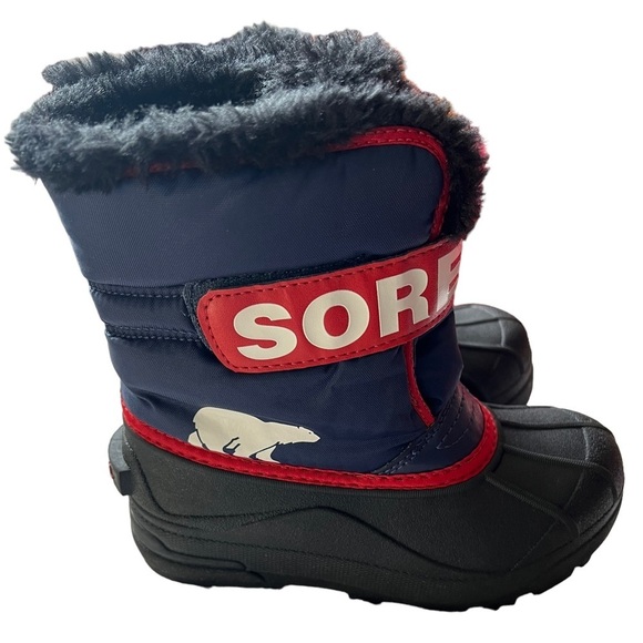 NWT Sorel Blue & Red Children Snow Commanders Boots 13 - Picture 2 of 5